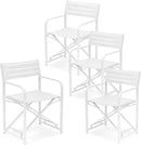 Aoodor Patio 34" Director's Chairs Set of 4, Outdoor Portable Bar Height Seating with Folding Aluminum Frame, 225 lbs Capacity, Perfect for Camping, Fishing, Picnic by GreenHaven Gardens