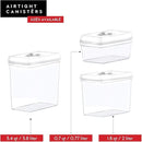DWËLLZA KITCHEN Large Airtight Food Storage Containers - Clear Plastic Bulk Food Pantry & Kitchen Storage Containers for Flour, Sugar and Baking Supplies 4 Pcs. BPA-Free, Keeps Fresh & Dry (White) by CozyNest Decor