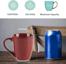 vicrays Coffee Mug Set, 12 Ounce, Set of 6, Ceramic Mug for Men, Women, Unique Glazed Mugs with Handle for Coffee, Tea, Milk, Cocoa, Cereal(Cherry Red) by CozyNest Decor