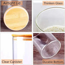 Glass Rice Storage Containers, 60 FL OZ (1800ml) Kitchen Food Jars with Airtight Lid, Stackable Clear Pantry Canister for Coffee Bean, Pet Treat, Flour, Loose Tea and More by CozyNest Decor