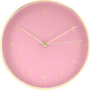 LUUK LIFESTYLE Elegant Wall Clock with Silent Movement, Modern and Minimalist Design, Gift idea for Moving-in, Decoration, in Pink and Gold by CozyNest Decor