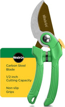 Miracle-Gro 8 in. Bypass Pruning Shears – 1/2 in. Cutting Capacity; Gardening Hand Pruner with Sharp Carbon Steel Blade and Non-Slip Grip – Lightweight Garden Tool for Live Plants and Soft Stems by GreenHaven Gardens