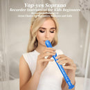 Soprano Recorder for Kids Beginners, German Fingering, C Key, 3 Piece with Cleaning Rod, Bag, Fingering Chart (Crystal Blue)… by TinyTreasures Baby Boutique
