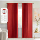 MIULEE Red Back Tab Blackout Curtains 90 Inches Long 2 Panels Set for Living Room Bedroom Privacy, Rod Pocket/Pinch Pleat Thermal Insulated Room Darkening Pleated Light Blocking Drapes by TinyTreasures Baby Boutique