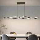 Modern Ceiling Chandelier Light, Acrylic Anti Flicker Pendant Lamp with Remote Control Dimmable 3 Color Mode & Brightness (Warm Cool Neutral Light) for Kitchen Bar Walnut 57in by CozyNest Decor