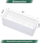 D'vine Dev 12 Inch Window Box Planter, Rectangle Plastic Herb Planter with Drainage Holes and Saucer, Indoor Succulent Cactus Vegetable Pot for Windowsill, Garden Balcony, White, Set of 1, 76-X-A-1 by GreenHaven Gardens