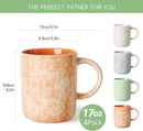 17 OZ Coffee Mugs Set of 4, Ceramic Modern Coffee Mugs Set with handle for Tea/Latte/Milk/Cocoa. by CozyNest Decor