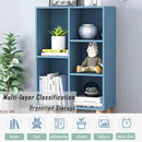 IOTXY Wooden Open Shelf Bookcase - 3-Tier Floor Standing Display Cabinet Rack with Legs, 5 Cubes Bookshelf, Bright Blue by CozyNest Decor