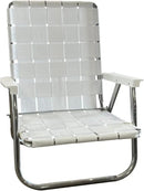 Lawn Chair USA Folding Aluminum Outdoor Patio Lawn Chair | Heavy-Duty Webbed Chairs for Camping, Sports, Beach, Yard & Tailgating | Lightweight Portable | High Back Beach Chair - Bright White by GreenHaven Gardens