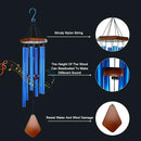 Wind Chimes for Outside, Windchime Outdoor with 6 Tuned Tubes, Elegant Chime for Garden Patio Decoration, Blue by CozyNest Decor