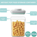 Airtight Food Storage Container - 1.25qt / 1250ml Rectangle Pop Containers With Lids, Bpa Free for Spaghetti Cereal Flour Rice Kitchen Organizer by TinyTreasures Baby Boutique