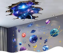 Quanhaigou Blue Purple Galaxy Wall Decals, Removable Sticker,The Art Magic 3D Milky Way Cosmic Stars Spacecraft Dreamscape Home Decor for Bedroom Living Room Floor Ceiling Kids Room by CozyNest Decor