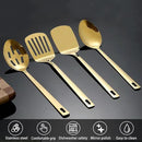 Homquen Gold Kitchen Utensils Set 4pcs, Titanium Gold Plating Stainless Steel Cooking Utensils Set, Kitchen Tools Spatulas Set, Cooking Spoons, Home Essentials Kitchen Gadgets Accessories by CozyNest Decor
