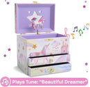 Jewelkeeper Enchanting Unicorn Musical Jewelry Box for Girls - Sparkling Rainbow Design Music Box with 2 Pullout Drawers to Store Earrings, Necklace and Bracelets - Plays The Beautiful Dreamer Tune by TinyTreasures Baby Boutique