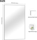 36x60inch Brushed Nickel Bathroom Mirror, Silver Rectangle Mirror with Frame, Large Rectangular Wall Mirrors for Bathroom, Living Roomm, Hair Salon, Big Mirror Hang Horizontal/Vertical by CozyNest Decor