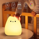 ZKLiLi cat Night Light, Cute Nursery Lights USB Rechargeable Cat Lamp Nightlight Birthday Christmas Gift with Warm White and 7-Color Breathing Modes for Kids Baby Children (USB Charging) by TinyTreasures Baby Boutique