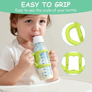 Silicone Baby Bottle Handles, 2PCS Bottle Handles for Dr Brown Narrow Bottles, Easy Grip Handles to Hold Baby Bottle, Easy Carry Handle Lightweight Bottle Handle(Green/Blue) by TinyTreasures Baby Boutique