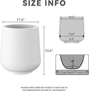 Kante 11.6" Dia Round Concrete Planter, Outdoor Indoor Large Plant Pots Containers with Drainage Hole and Rubber Plug for Home Garden Patio, Pure White by GreenHaven Gardens