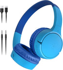 Belkin SoundForm Mini - Wireless Bluetooth Kids Headphones, 30H Battery, 85dB Safe Volume Limit, Built-in Microphone - Toddler On-Ear Earphones for iPhone, iPad, Fire Tablet, Ideal for School - Blue by TinyTreasures Baby Boutique