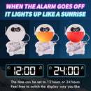 Astronaut Kids Sunrise Alarm Clock, 7 Dimmable Light Wake Clock for Teens, White Noise Bluetooth Speaker with 9 Soothing Sounds, Best Modern Alarm Clock for Heavy Sleepers, Adults, Boys in Bedroom by TinyTreasures Baby Boutique