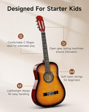 Moukey 38" Acoustic Guitar for Beginners Kids Youth Adult Dreadnought Guitarra Acustica Kit with Chord Poster, Gig Bag, Tuner, Picks, Nylon Strings, Capo, Strap - Sunburst by TinyTreasures Baby Boutique