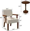 Accent Chair Set of 2 with Table, PU Leather Chair for Living Room Oversized Armchair with Soft Seat and Armrests for Bedroom Dinning Reading Waiting Room (Leather Beige) by CozyNest Decor
