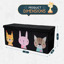 Extra Large Toy Storage Organizer with Lid - Sturdy, Collapsible Toy Chest Storage Box with Cute Design - Toys Bin with Dividers for Kids, Boys, Girls, Nursery, Bedroom, Play room 37"x16"x14" by CozyNest Decor