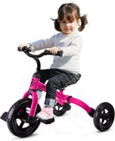 Ancaixin 3 in 1 Toddler Tricycles for 2-5 Years Old Girls and Boys with Adjustable Seat Detachable Pedal and Bell | Foldable Baby Balance Bike Riding Toys | Kids Birthday Christmas New Year Gift Pink by TinyTreasures Baby Boutique