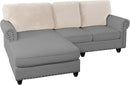 PrinceDeco Sectional Couch Covers Velvet Cushion Covers for Sectional Couch Cushion Covers for Sectional Sofa Separate Sectional Sofa Slipcovers Washable(1 Chaise Back+ 2 Sofa Back,Ivory) by CozyNest Decor