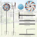 Viveta Wind Spinner for Yard and Garden, Metal Windmill Spinning Kinetic Wind Spinners for Outside Yard Patio Lawn Decor 13”D*57.5“H by CozyNest Decor
