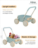 Kidpop PULA 2-in-1 Push and Pull-Along Wagon, Baby Push Walker for First Learner from 7 Month to 4 Year, One Year Birthday Gifts, Sturdy and Safe, Indoors and Outdoors (Blue) by TinyTreasures Baby Boutique
