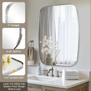 ANDY STAR Oval Mirror for Bathroom, 20x30 Polished Chrome Oblong Bathroom Mirror for Vanity with Stainless Steel Metal Frame, Modern Anti Rust Wall Mounted by CozyNest Decor