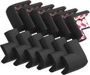12 Pack Soft Corner Protector Baby Proofing Edge and Corner Guards, Safety Pre-Taped Rubber Foam Furniture Bumper for Fireplace, Table, Stair, Cabinet (Black) by TinyTreasures Baby Boutique
