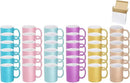 11oz White Ceramic Sublimation Coffee Mug in White Gift Box, 6 Sparkling Mixed Colors, Case of 36 by CozyNest Decor
