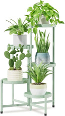 iDavosic.ly 5 Tier Large Plant Stand Indoor, 10 Inch Wide Corner Tall Metal Plant Stands Outdoor for Multiple Plants, Folding Tiered Flower Display Holder Rack Shelf, Light Green by GreenHaven Gardens