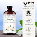 Majestic Pure Jasmine Essential Oil with Glass Dropper - Huge 4 Fl Oz - 100% Pure and Natural Jasmine Oil - Premium Grade Essential Oils for Diffuser, Aromatherapy, Soap and Candle Making by CozyNest Decor