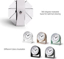 Analog Alarm Clock, Silent Non-Ticking Quartz Movement, Battery-Operated with Snooze & On-Demand Light, Easy to Set Gentle Wake Bedside Desk Clock, Ideal for Home, Travel, Office (White) by CozyNest Decor