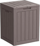 28 Gallon Resin Deck Box, Lockable Patio Outdoor Storage Box for Furniture, Garden Tools and Tools Storage, Waterproof Outside Storage Boxes - Grey by GreenHaven Gardens