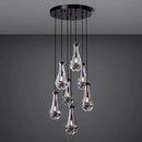 7 Light Raindrop Chandeliers, Bronze Teardrop Cluster Pendant Lights Kitchen Island, Black Dining Room Chandelier Over Table Hanging Pendant Lighting for High Ceiling, Entryway Staircase by CozyNest Decor