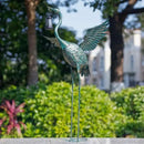 DREAMSOUL 40.5" Heron Garden Statues Large Metal Crane Outdoor Statues Standing Solar Bird Statue for Patio Pool Lawn Decoration by GreenHaven Gardens