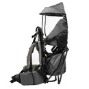 ClevrPlus Cross Country Baby Backpack Carrier, Grey, Toddler Hiking Backpack with Comfortable Seat, Adjustable Straps & Belt, Foldable Frame Lightweight Large Capacity Child Carrier for Outdoor by TinyTreasures Baby Boutique