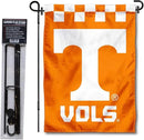 College Flags & Banners Co. Tennessee Volunteers Checkerboard Garden Flag with Stand Holder by GreenHaven Gardens
