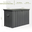 KUIKUI 200 Gallon Deck Box Waterproof, 200 Gallon Outdoor Storage Box, Metal Deck Box Waterproof for Pool Patio Cushions and Sports Pools Equipment, Dark Gray by GreenHaven Gardens