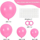 RUBFAC 129pcs Pink Balloons Different Sizes 18 12 10 5 Inches for Garland Arch, Pink Balloons for Valentine's Day Birthday Baby Shower Gender Reveal Wedding Party Decoration by TinyTreasures Baby Boutique