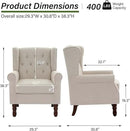 Accent Chair, Upholstered Armchair with Button Tufted High Back & Solid Wood Legs, Comfy Wingback Reading Single Sofa Chair for Small Spaces, Living Room, Bedroom (Beige, Set of 1) by CozyNest Decor