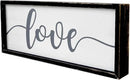 Love Framed Rustic Freestanding Sign Home Decor for Living Room Bedroom - Love Wall Art in Solid Wood Thick Black Frame 12x5 Inches for Couples by CozyNest Decor