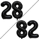GOER Number 28 Balloons for 28th Birthday Party Decorations,42 Inch Jumbo Foil Helium 82 Balloons for 82nd Birthday Party Decoration (Black) by TinyTreasures Baby Boutique