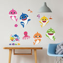 RoomMates RMK4303SCS Baby Shark Peel and Stick Wall Decals by TinyTreasures Baby Boutique