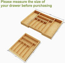 BAMEOS drawer organizer flatware organizer cutlery tray silverware organizer expandable adjustable bamboo drawer organizer kitchen bathroom by CozyNest Decor