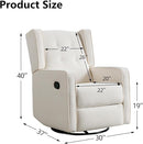 Swivel Rocker Recliner Chair Set of 2, Nursery Glider Chair, Nursery Rocking Chairs, Manual Reclining Chair, White by TinyTreasures Baby Boutique